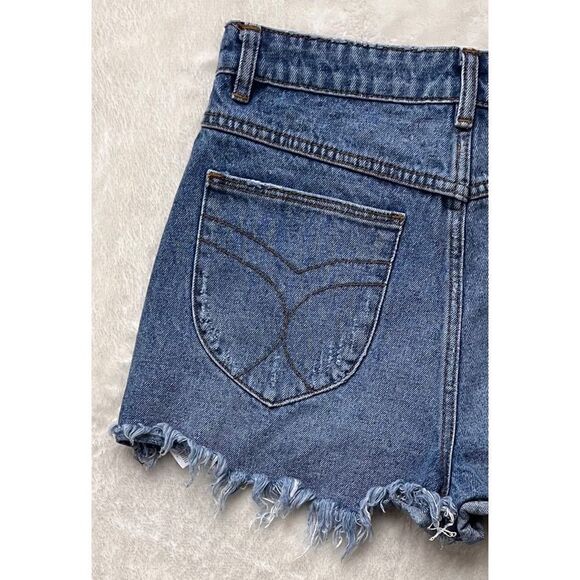 ROLLA'S Dusters High Rise Slim Denim Shorts in Old Rip, Size 29 - Picture 15 of 16